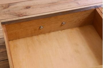 レトロ家具　和製アンティーク　モールガラス入り!大ぶりなレトロ本箱(ブックケース)(3)