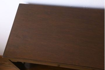 レトロ家具　和製アンティーク　モールガラス入り!大ぶりなレトロ本箱(ブックケース)(3)