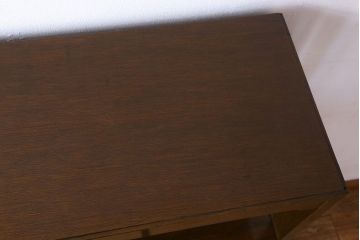 レトロ家具　和製アンティーク　モールガラス入り!大ぶりなレトロ本箱(ブックケース)(3)