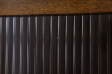 レトロ家具　和製アンティーク　モールガラス入り!大ぶりなレトロ本箱(ブックケース)(3)