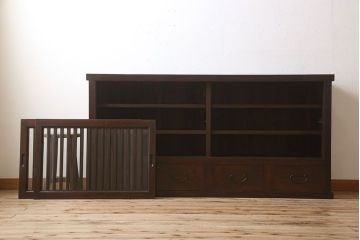 アンティーク家具　六尺　明治大正期　前面欅材!アンティーク収納箪笥サイドボード(水屋箪笥)(1)