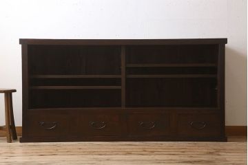 アンティーク家具　六尺　明治大正期　前面欅材!アンティーク収納箪笥サイドボード(水屋箪笥)(1)