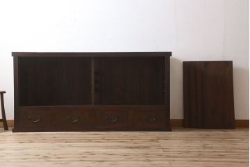 アンティーク家具　六尺　明治大正期　前面欅材!アンティーク収納箪笥サイドボード(水屋箪笥)(1)