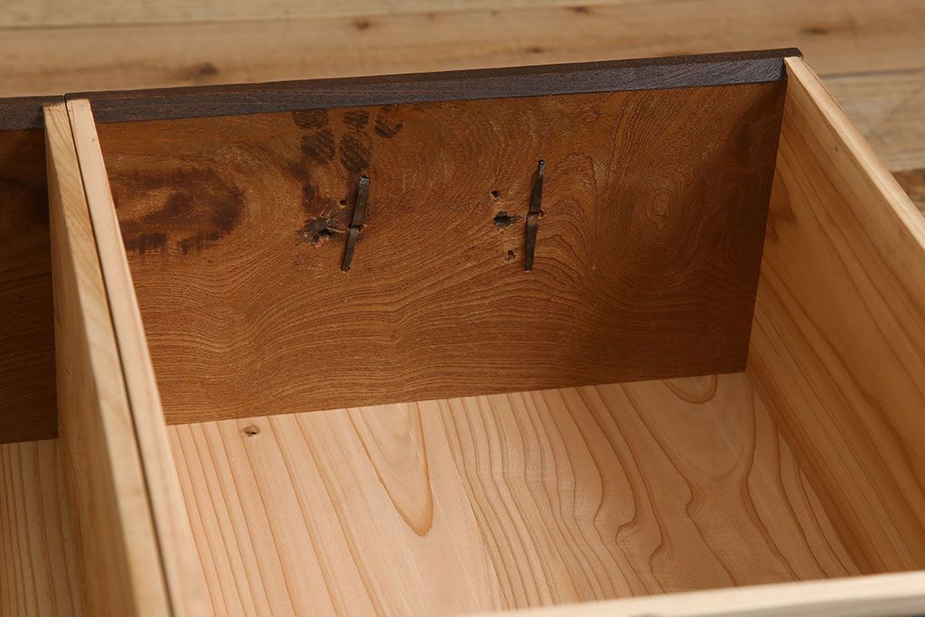 アンティーク家具　六尺　明治大正期　前面欅材!アンティーク収納箪笥サイドボード(水屋箪笥)(1)