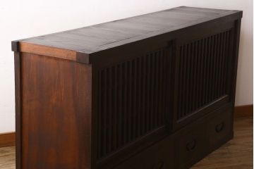 アンティーク家具　六尺　明治大正期　前面欅材!アンティーク収納箪笥サイドボード(水屋箪笥)(1)