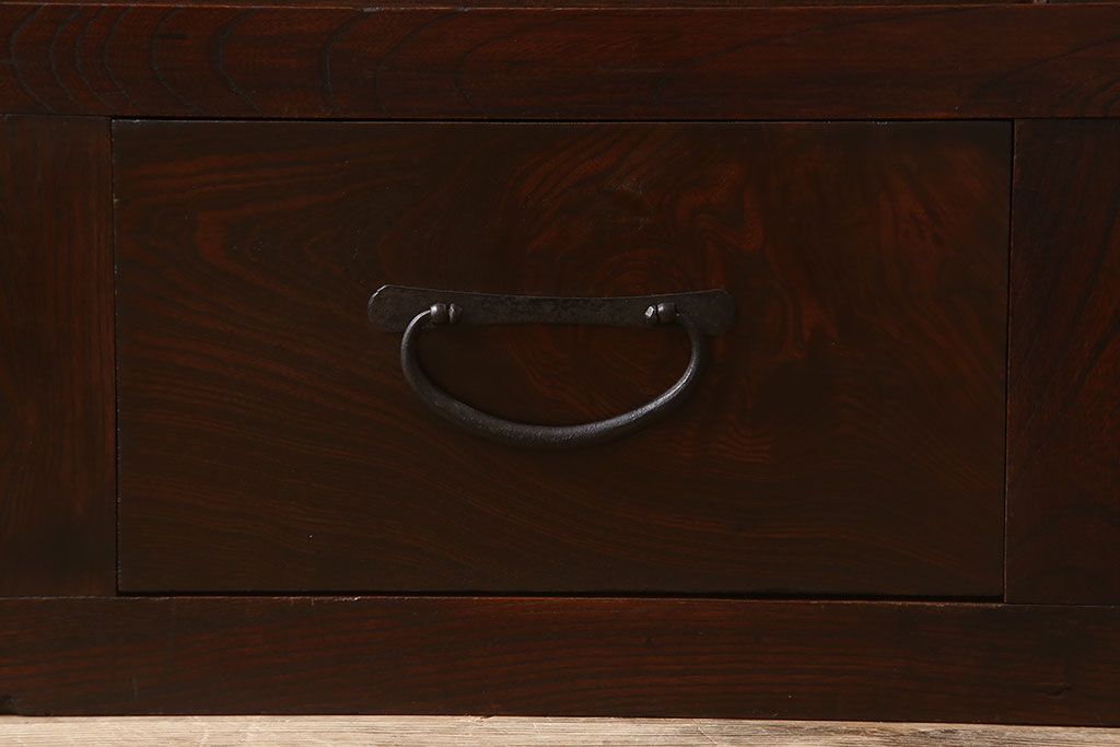 アンティーク家具　六尺　明治大正期　前面欅材!アンティーク収納箪笥サイドボード(水屋箪笥)(1)
