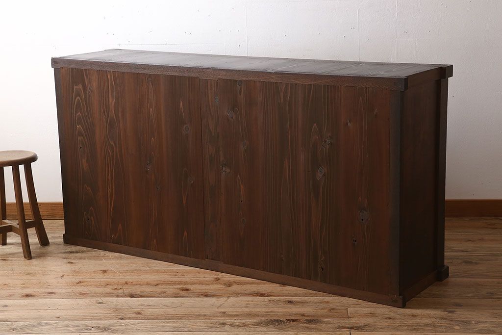 アンティーク家具　六尺　明治大正期　前面欅材!アンティーク収納箪笥サイドボード(水屋箪笥)(1)