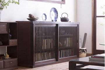 アンティーク家具　六尺　明治大正期　前面欅材!アンティーク収納箪笥サイドボード(水屋箪笥)(2)