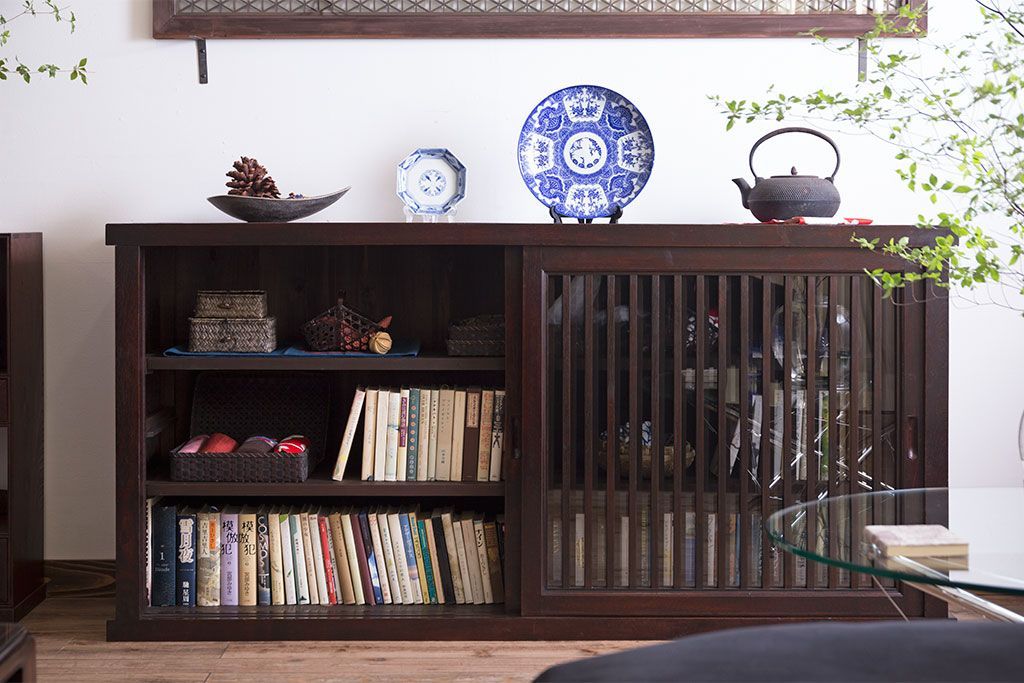 アンティーク家具　六尺　明治大正期　前面欅材!アンティーク収納箪笥サイドボード(水屋箪笥)(2)