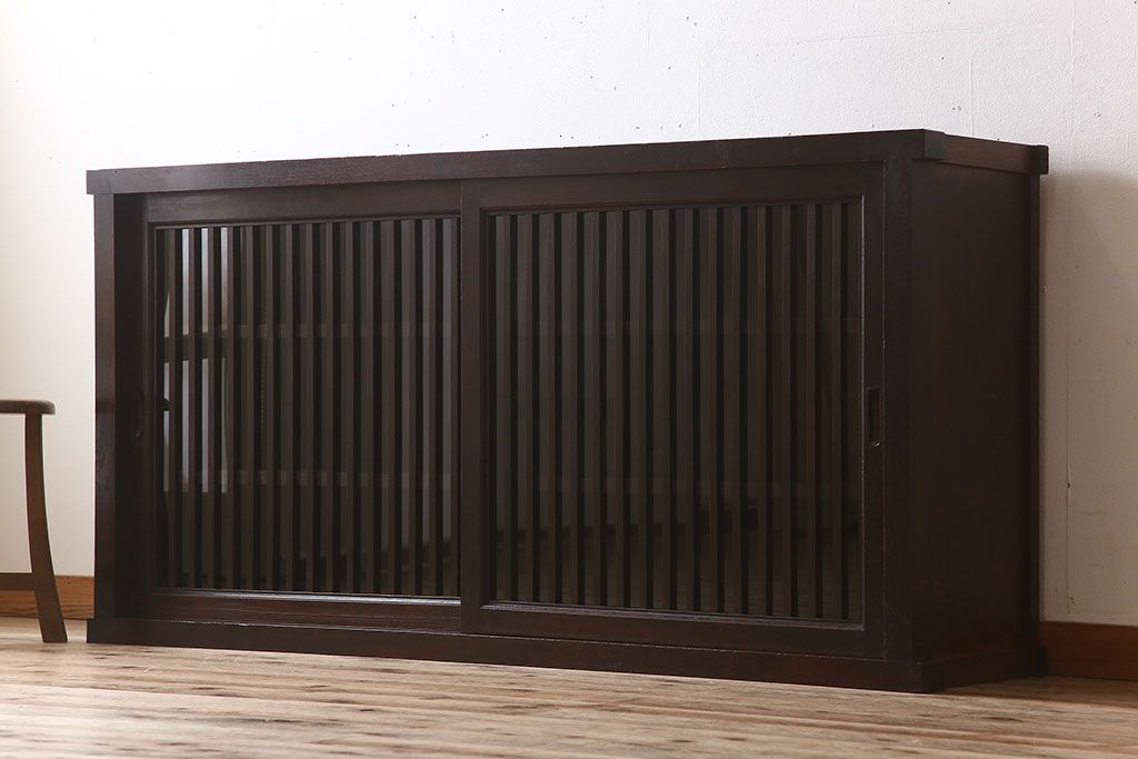 アンティーク家具　六尺　明治大正期　前面欅材!アンティーク収納箪笥サイドボード(水屋箪笥)(2)