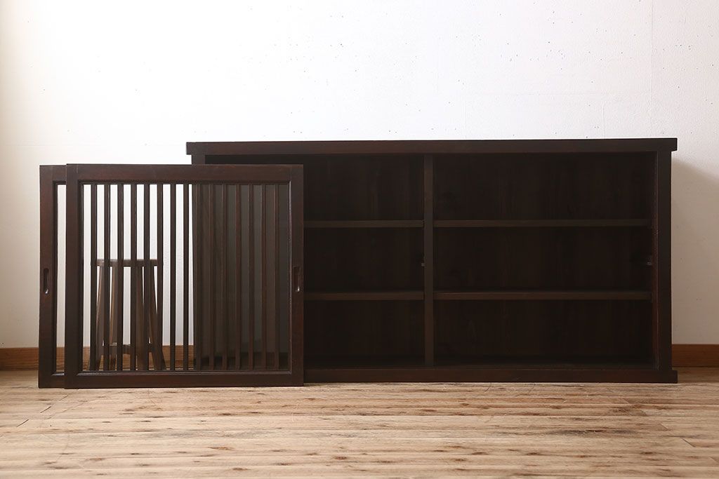 アンティーク家具　六尺　明治大正期　前面欅材!アンティーク収納箪笥サイドボード(水屋箪笥)(2)