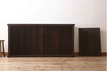 アンティーク家具　六尺　明治大正期　前面欅材!アンティーク収納箪笥サイドボード(水屋箪笥)(2)