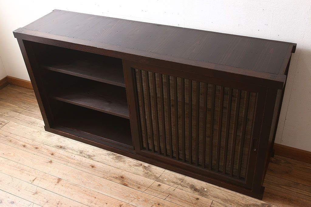 アンティーク家具　六尺　明治大正期　前面欅材!アンティーク収納箪笥サイドボード(水屋箪笥)(2)