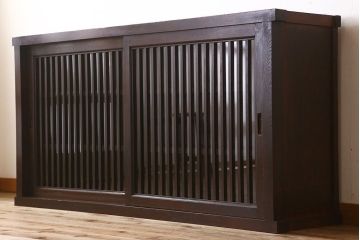 アンティーク家具　六尺　明治大正期　前面欅材!アンティーク収納箪笥サイドボード(水屋箪笥)(2)