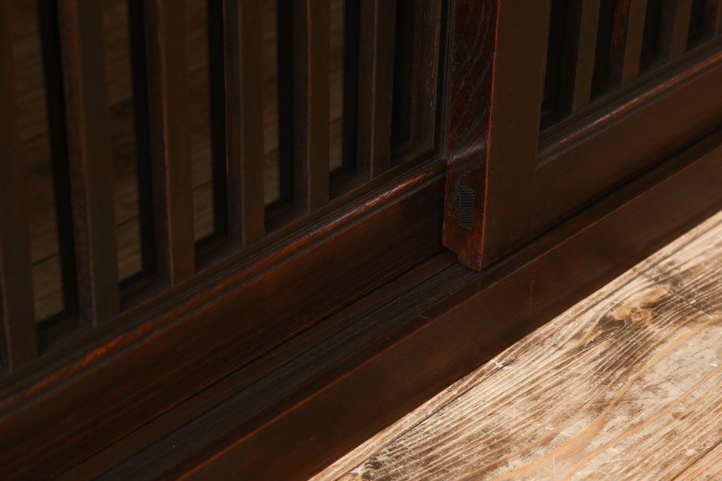 アンティーク家具　六尺　明治大正期　前面欅材!アンティーク収納箪笥サイドボード(水屋箪笥)(2)