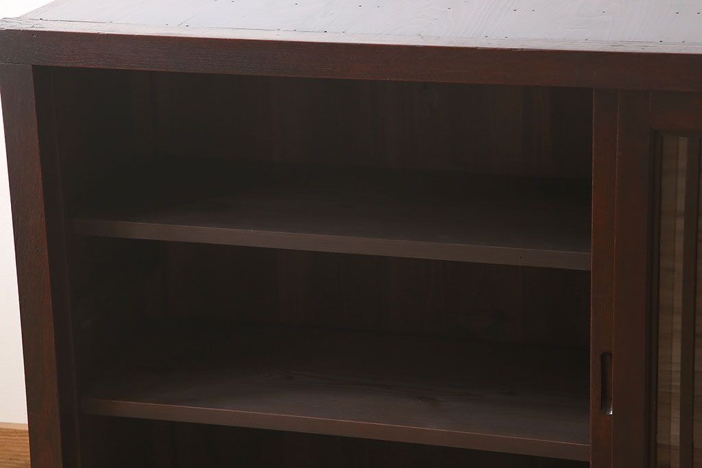 アンティーク家具　六尺　明治大正期　前面欅材!アンティーク収納箪笥サイドボード(水屋箪笥)(2)