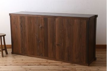 アンティーク家具　六尺　明治大正期　前面欅材!アンティーク収納箪笥サイドボード(水屋箪笥)(2)