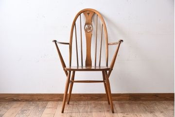 ヴィンテージ家具　イギリス　ERCOL(アーコール)　ビンテージ　スワンアームチェア(クエーカーチェア)(1)
