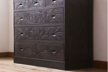 伝統工芸軽井沢彫　中古　チェスト(和タンス)