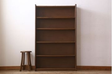 ヴィンテージ家具　昭和レトロ　1960年　ビンテージ　古い栓材のシンプルな本棚