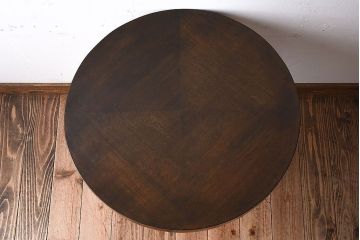 アンティーク家具　アンティーク　おしゃれな古い木製のラウンドカフェテーブル