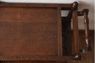 アンティーク雑貨　フランスアンティーク　オーク材!キャスター付きワゴン