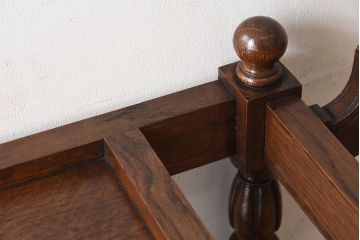 アンティーク雑貨　フランスアンティーク　オーク材!キャスター付きワゴン