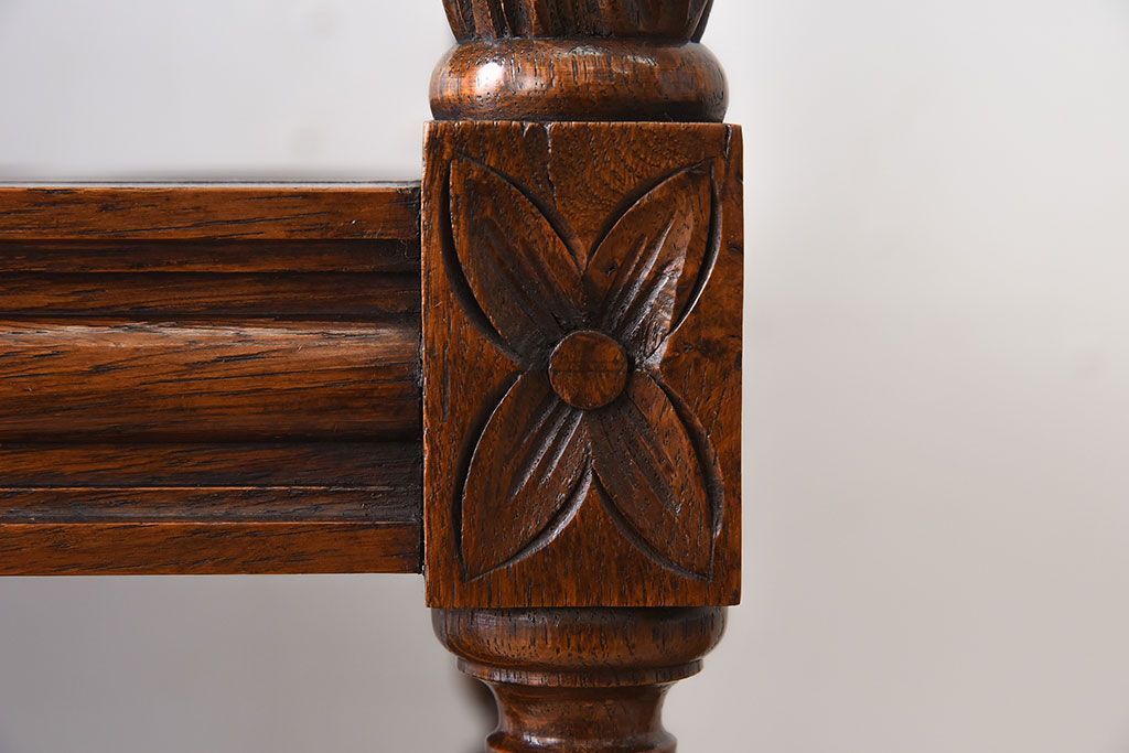 アンティーク雑貨　フランスアンティーク　オーク材!キャスター付きワゴン