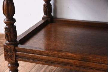 アンティーク雑貨　フランスアンティーク　オーク材!キャスター付きワゴン