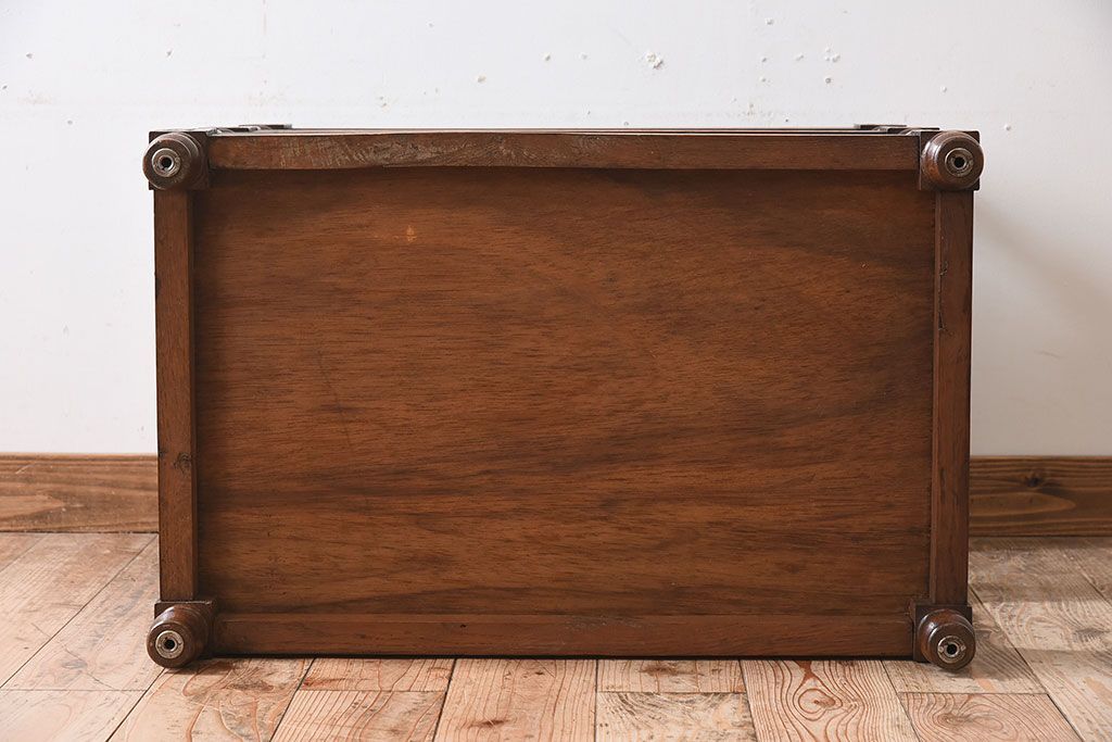 アンティーク雑貨　フランスアンティーク　オーク材!キャスター付きワゴン