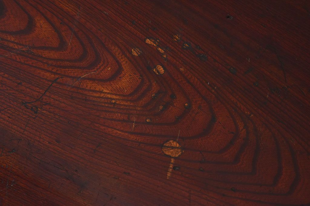 アンティーク家具　総欅材　漆塗り　和製アンティークの箱膳(収納箱・小引き出し)