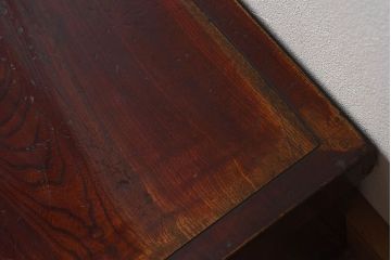 アンティーク家具　総欅材　漆塗り　和製アンティークの箱膳(収納箱・小引き出し)