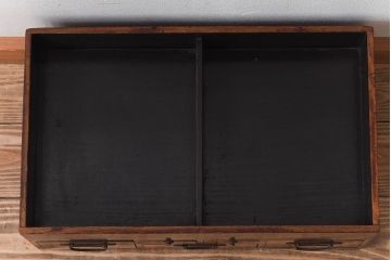 アンティーク家具　総欅材　漆塗り　和製アンティークの箱膳(収納箱・小引き出し)