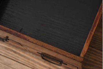 アンティーク家具　総欅材　漆塗り　和製アンティークの箱膳(収納箱・小引き出し)