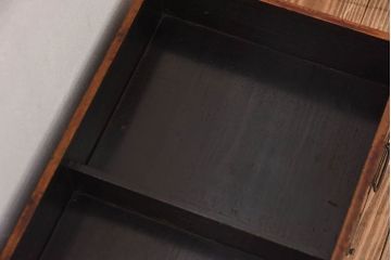 アンティーク家具　総欅材　漆塗り　和製アンティークの箱膳(収納箱・小引き出し)