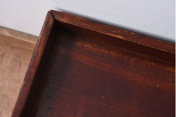 アンティーク家具　総欅材　漆塗り　和製アンティークの箱膳(収納箱・小引き出し)