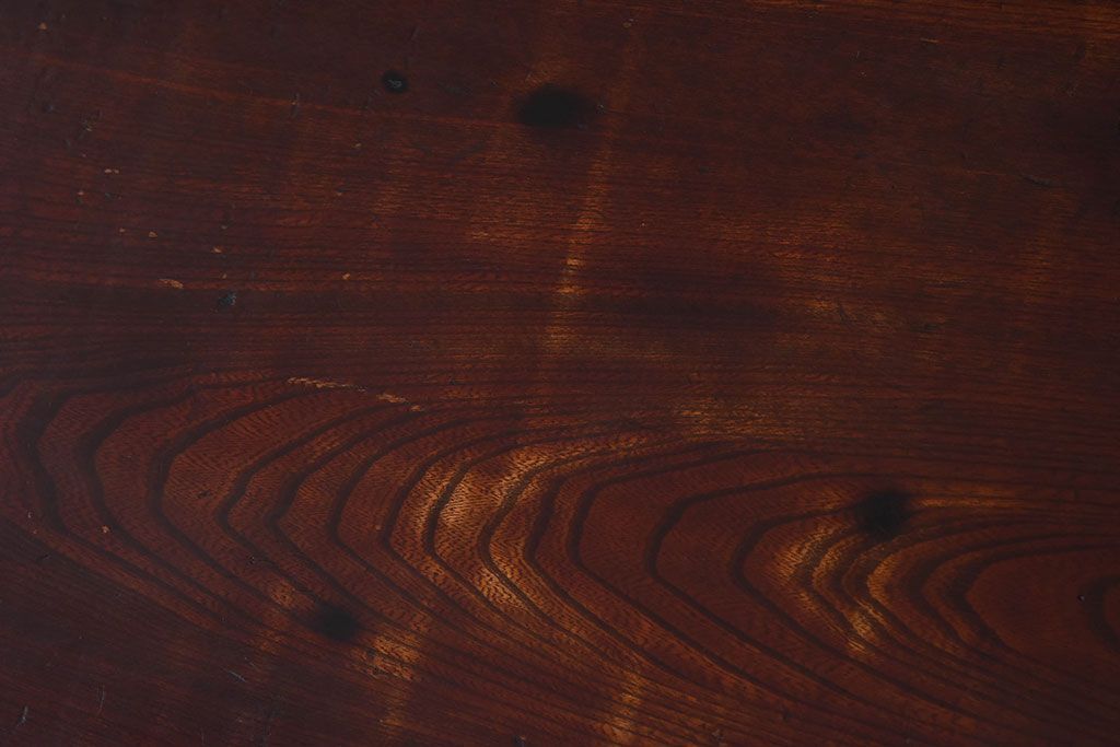 アンティーク家具　総欅材　漆塗り　和製アンティークの箱膳(収納箱・小引き出し)