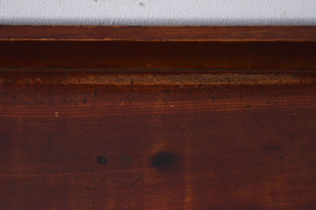 アンティーク家具　総欅材　漆塗り　和製アンティークの箱膳(収納箱・小引き出し)