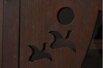 レトロ家具　昭和レトロ　透かし彫り　アンティークブックケース