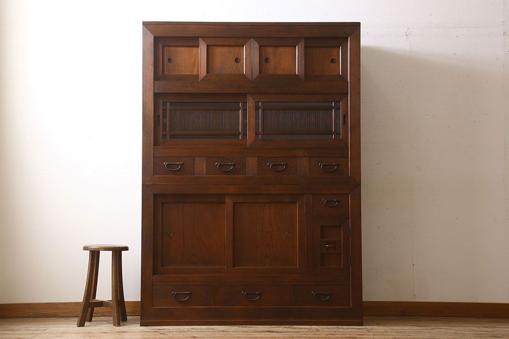 アンティーク家具　大正期　和モダンスタイル　アンティーク水屋箪笥