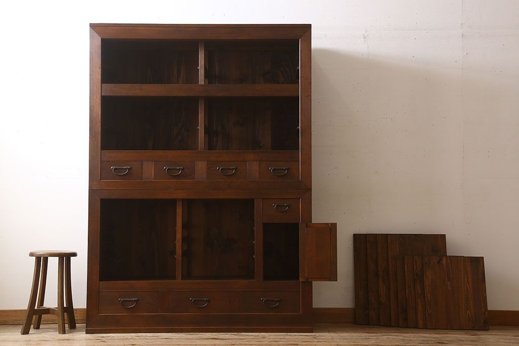 アンティーク家具　大正期　和モダンスタイル　アンティーク水屋箪笥