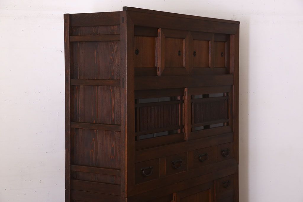 アンティーク家具　大正期　和モダンスタイル　アンティーク水屋箪笥