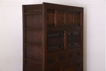 アンティーク家具　大正期　和モダンスタイル　アンティーク水屋箪笥