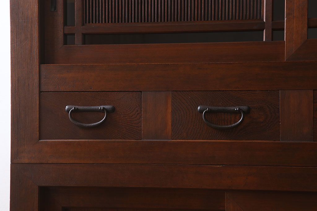 アンティーク家具　大正期　和モダンスタイル　アンティーク水屋箪笥