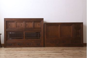 アンティーク家具　大正期　和モダンスタイル　アンティーク水屋箪笥