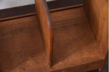 アンティーク雑貨　古い木味のレトロなアンティーク引き出し付き本立て(3)
