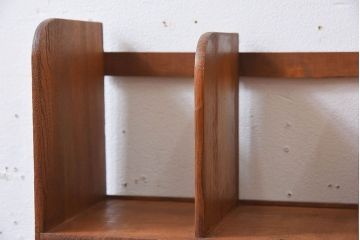 アンティーク雑貨　古い木味のレトロなアンティーク引き出し付き本立て(3)