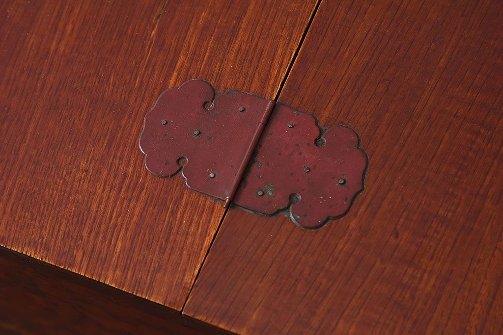 アンティーク雑貨　古民具・骨董　総欅材製!アンティーク裁縫箱(小引き出し)