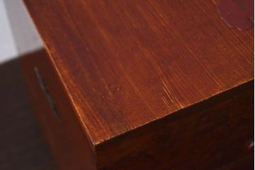 アンティーク雑貨　古民具・骨董　総欅材製!アンティーク裁縫箱(小引き出し)