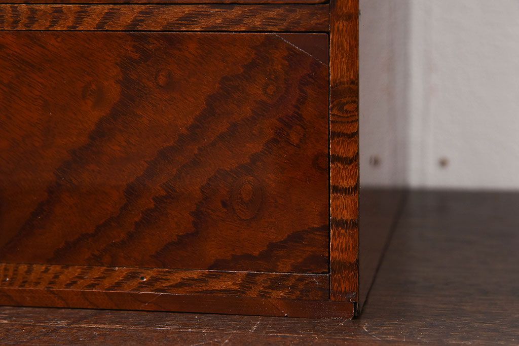 アンティーク雑貨　古民具・骨董　総欅材製!アンティーク裁縫箱(小引き出し)